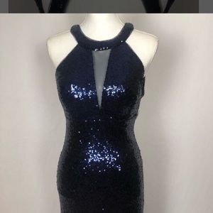 Halter sequined gown